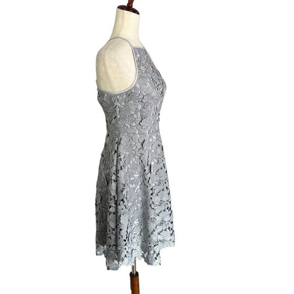 Keepsake Acoustic Floral Lace Dress Halter Gray Mini | Size S - Picture 6 of 11